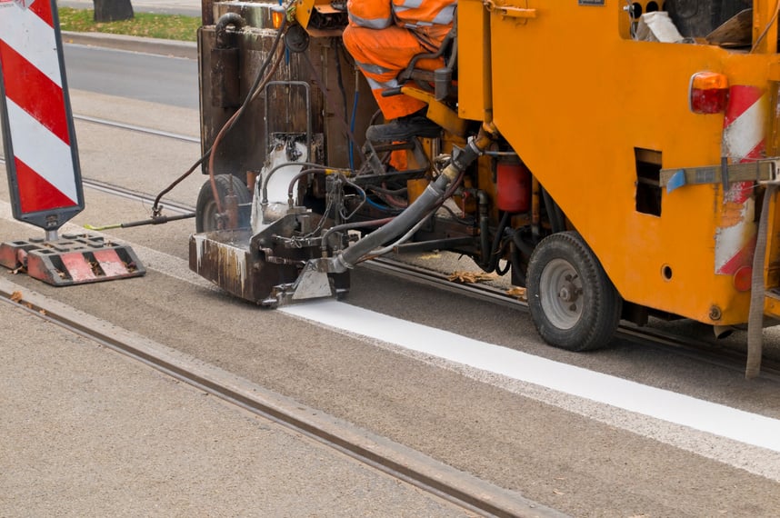 Road marking work